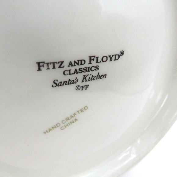 Fitz & Floyd Santa’s Kitchen Ornament Small Ceramic Platter Red Cookie Plate - Picture 10 of 10